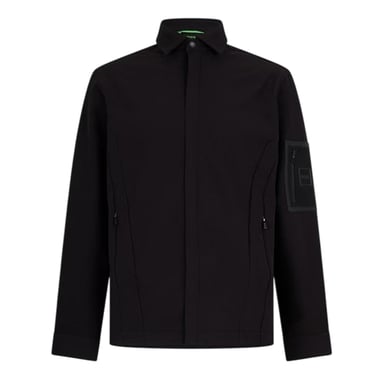 Boss Herren-Overshirt „Expedit Oxford“ mit Reißverschlusstasche (Schwarz)
