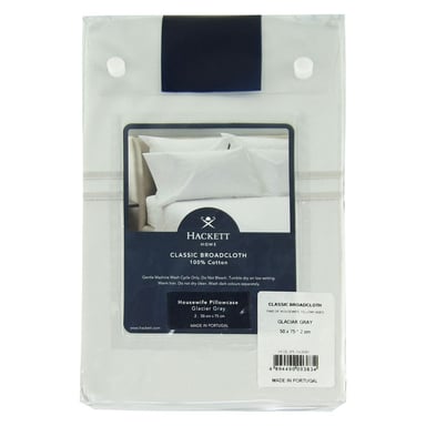 Hackett Home Quadrat Lichtgraue Baumwollkissenbezüge