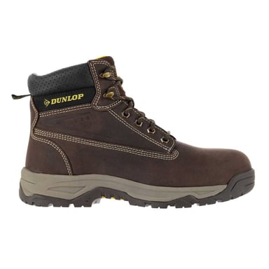 Dunlop - Sicherheitsschuhe für Herren, Nubukleder, Schuhspitze aus Stahl (Braun)