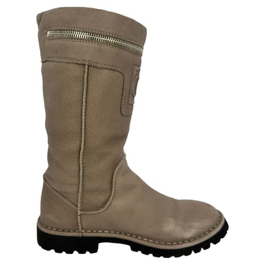 Chanel Motorradstiefel aus braunem Leder