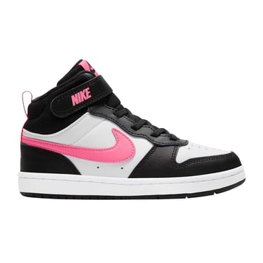 Nike - "Court Borough" Swoosh High Tops für Kinder, Leder (Weiß/Pink/Schwarz)