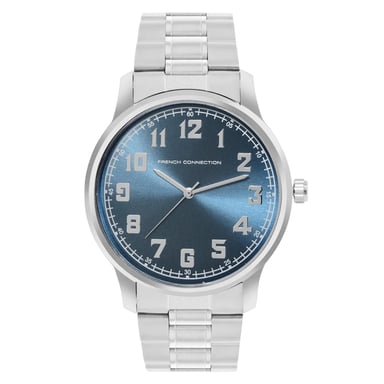 French Connection - Armbanduhr für Herren, Logo (Blaugrün /Silber)