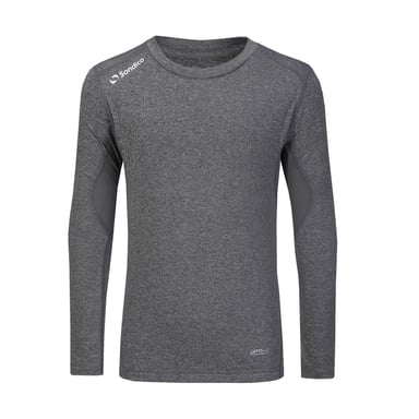 Sondico - "Core" Base Layer Oberteil für Kinder, Atmungsaktiv, Langärmlig (Grau meliert)
