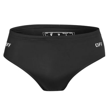 Off White - Schwimmshorts für Herren, Schwimmen, Regulär (Schwarz/Weiß)