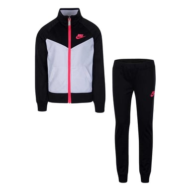 Nike - "NSW" Trainingsanzug-Set für Mädchen (Schwarz/Weiß/Pink)