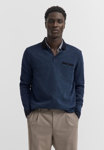 Bugatti Herren Polo-Shirt Brusttasche Kontraststreifen