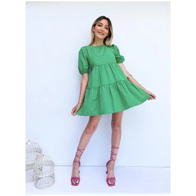 Grünes Damen-Minikleid mit Rückenausschnitt
