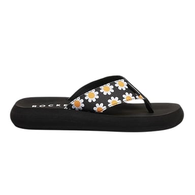 Rocket Dog - "Adios" Gänseblümchen Flipflops für Damen (Schwarz)