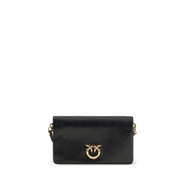 PINKO Schwarze Ziegenleder Schultertasche