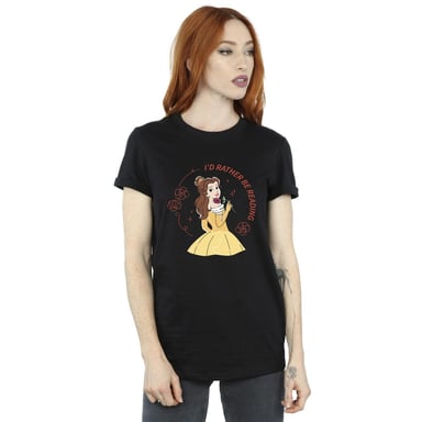 Disney - "Beauty And The Beast I'd Rather Be Reading" T-Shirt für Damen (Schwarz)
