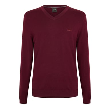 Boss - "Batisse" Pullover Top V-Ausschnitt für Herren (Dunkelrot)
