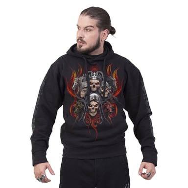 Spiral - "Revelation" Kapuzenpullover für Herren/Damen Unisex, Rücken- und Ärmeldruck (Schwarz)