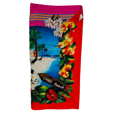 Dolce & Gabbana Muschel-Strand-Sarong-Schal aus mehrfarbiger Seide