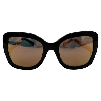 Chanel CH5370 Sonnenbrille, übergroßes quadratisches Gestell aus schwarzem Acetat