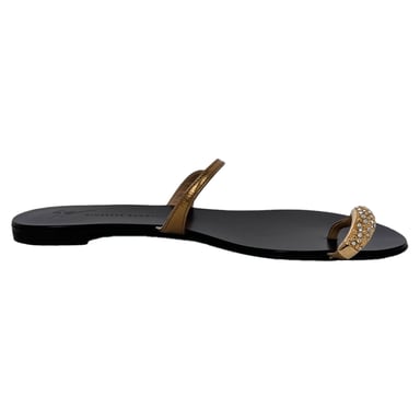Giuseppe Zanotti Ring Flat Sandalen aus schwarzem Leder