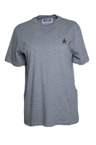 Stern, goldene Gans, graues T-Shirt