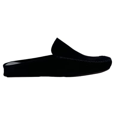 Manolo Blahnik Crawford Hausschuhe aus schwarzem Wildleder