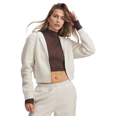Under Armour - Fleecejacke für Damen, kurz geschnitten, Hochflor (Weiß)