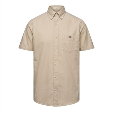 Gant - Hemd für Herren, Oxford-Stil, Regulär, kurzärmlig (Beige)