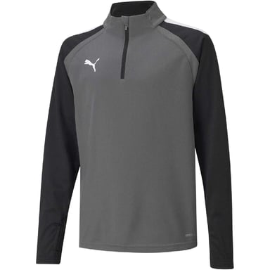 Puma - "TeamLIGA" Fleece-Oberteil für Kinder, mit kurzem Reißverschluss (Grau)