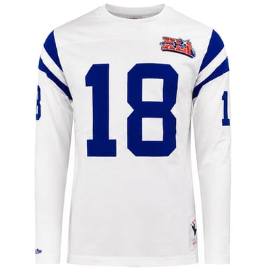 Mitchell & Ness NFL Indiana Colts #18 Manning Herren Weißes Oberteil