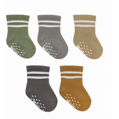 Bistyle Baby-Knöchelsocken mit rutschfester Sohle, 5 Paar | Anti-Rutsch-Socken für Neugeborene, Babys und Kleinkinder aus Bio-Baumwolle | Knöchelsocken für Jungen und Mädchen