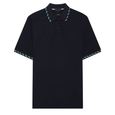 Ted Baker Ss Polohemd Mit Jacquard-jacquardmuster In Marineblau