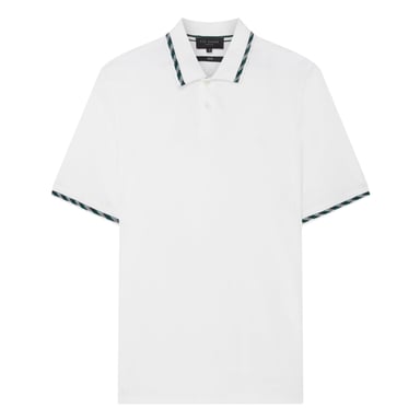Ted Baker Ss Polohemd Mit Jacquard-jacquardmuster, Weiß