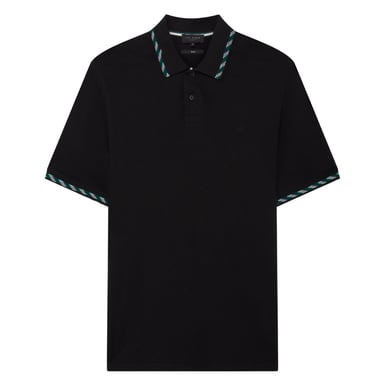 Ted Baker Ss Polohemd Mit Jacquard-jacquardmuster, Schwarz