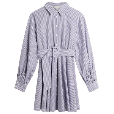 Ted Baker Ibarra Baumwollhemd Marineblaues Minikleid