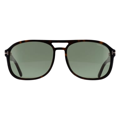 Tom Ford Rosco FT1022 52N – Sonnenbrille in glänzendem Dunkel-Havana und Hellgrün