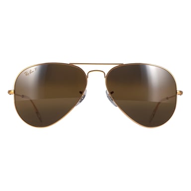 Ray-Ban Aviator RB3025 9196G5 polierte gold-silber-braune polarisierte Sonnenbrille