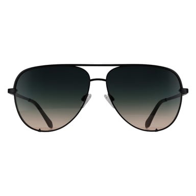 Quay High Key Extra Large 77711 Sonnenbrille, glänzend schwarz mit grünem Farbverlauf