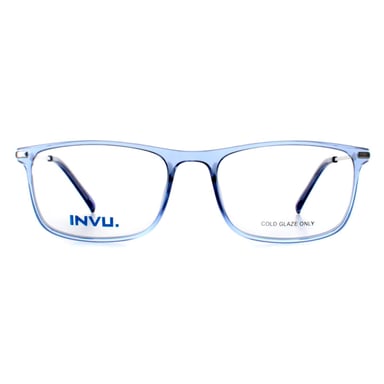 INVU B4135 C transparent blau taube silberne Brillenfassung