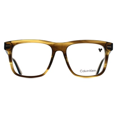 Calvin Klein CK22538 317 gestreifte olivfarbene Brillenfassung