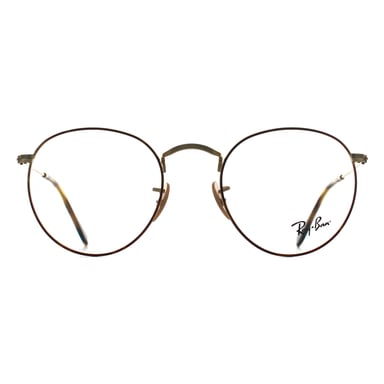 Ray-Ban RX3447V Runde Metall 2945 poliert havanna auf gold Brillengestell