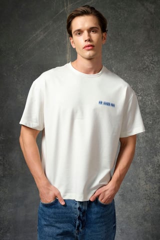 Tommy Life Oversized bedrucktes T-Shirt aus Baumwoll-Jersey - Wollweiß