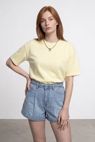 Übergroßes Baumwoll-Crewneck-T-Shirt