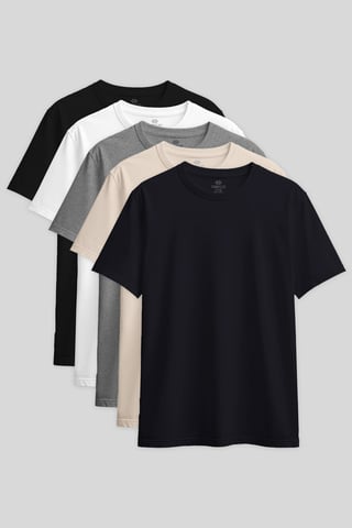 Damen Baumwoll-Elasthan Rundhals T-Shirt