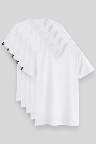 Herren Baumwolle Elastan V-Ausschnitt T-Shirt