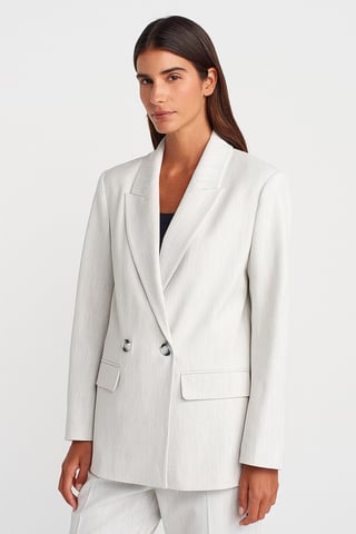 Übergroßer langer Crepe-Blazer-Jacke