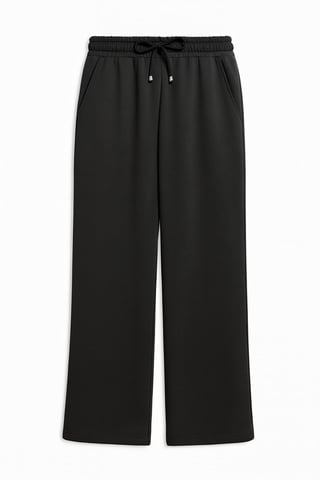 Hochtaillierte Pull-On Gerade-leg-Hosen mit Taschen
