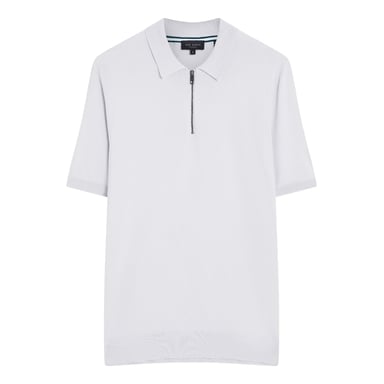 Ted Baker Daldin Rayon Zip Hellblaues Polohemd