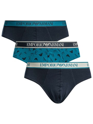 Emporio Armani 3 Pack Cotton Stretch Slip, Blau