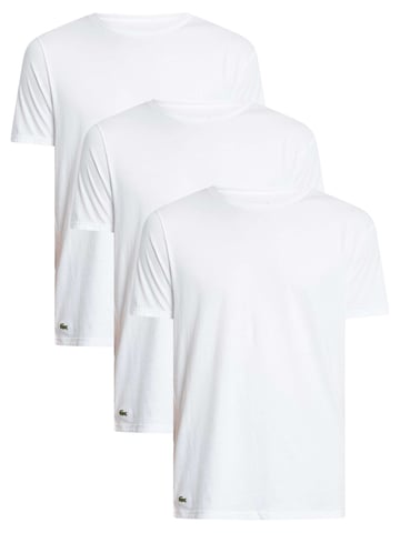 Lacoste 3Er-Pack Lounge-T-Shirts Mit Rundhalsausschnitt, Weiß