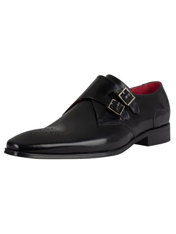 Jeffery West Polierte Lederschuhe Mit Schnalle, Schwarz
