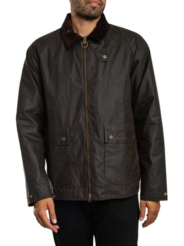 Barbour Kurze Bedale Wachsjacke, Grün