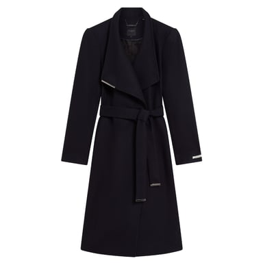 Ted Baker Rose Midi-langer Wollmantel Mit Gürtel In Marineblau