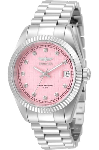 Invicta Specialty 51041 Damenuhr - Quarzwerk - Edelstahl mit pinkfarbenem Zifferblatt - 36 mm