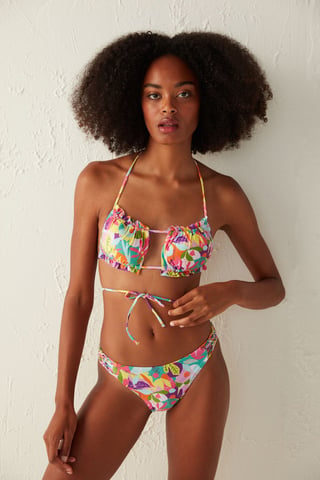 Blumen-Mid-Waist-Hipster-Bikiniunterteile